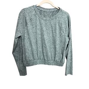 VELOCITY Women's Long Sleeve Blue Activewear Shirt Size M Comfort Athletic Crop